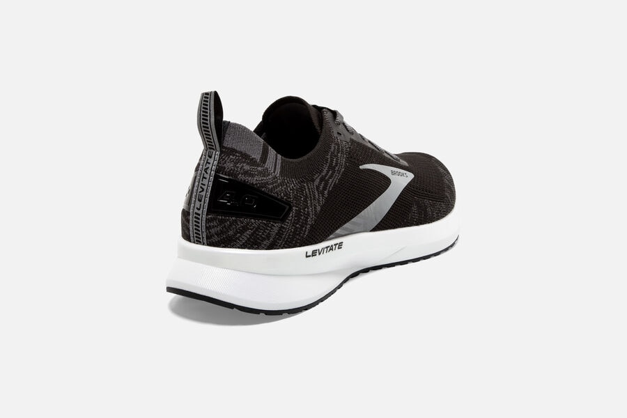 Levitate 4 Road Brooks Running Shoes NZ Mens - Black/White - QFGNEJ-591